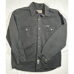 KINBORO Denim Shirt Men’s XL Black Long Sleeve Snap Button Western Cowboy